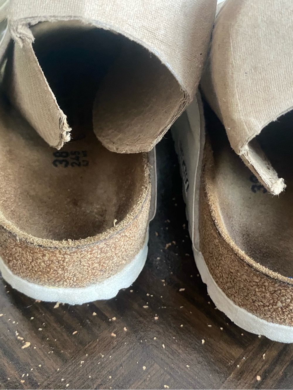 Pre-owned Birkenstock Arizona White Patent Slide Sandals Sz 38/7 Regular Women’s - Picture 7 of 9